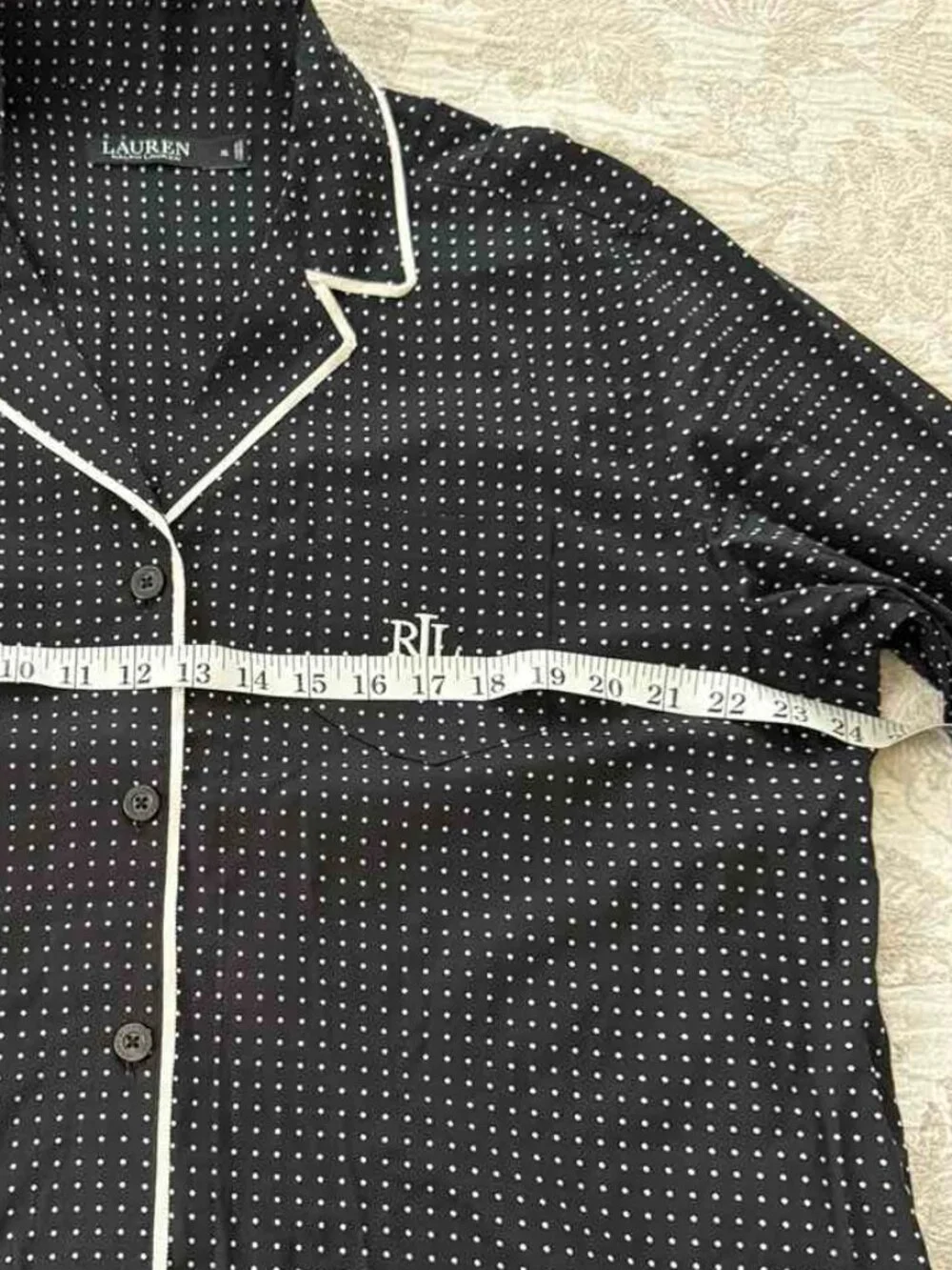 Pajamas Polka-Dot Cotton-Blend Lawn Sleep Set Lauren Size XL